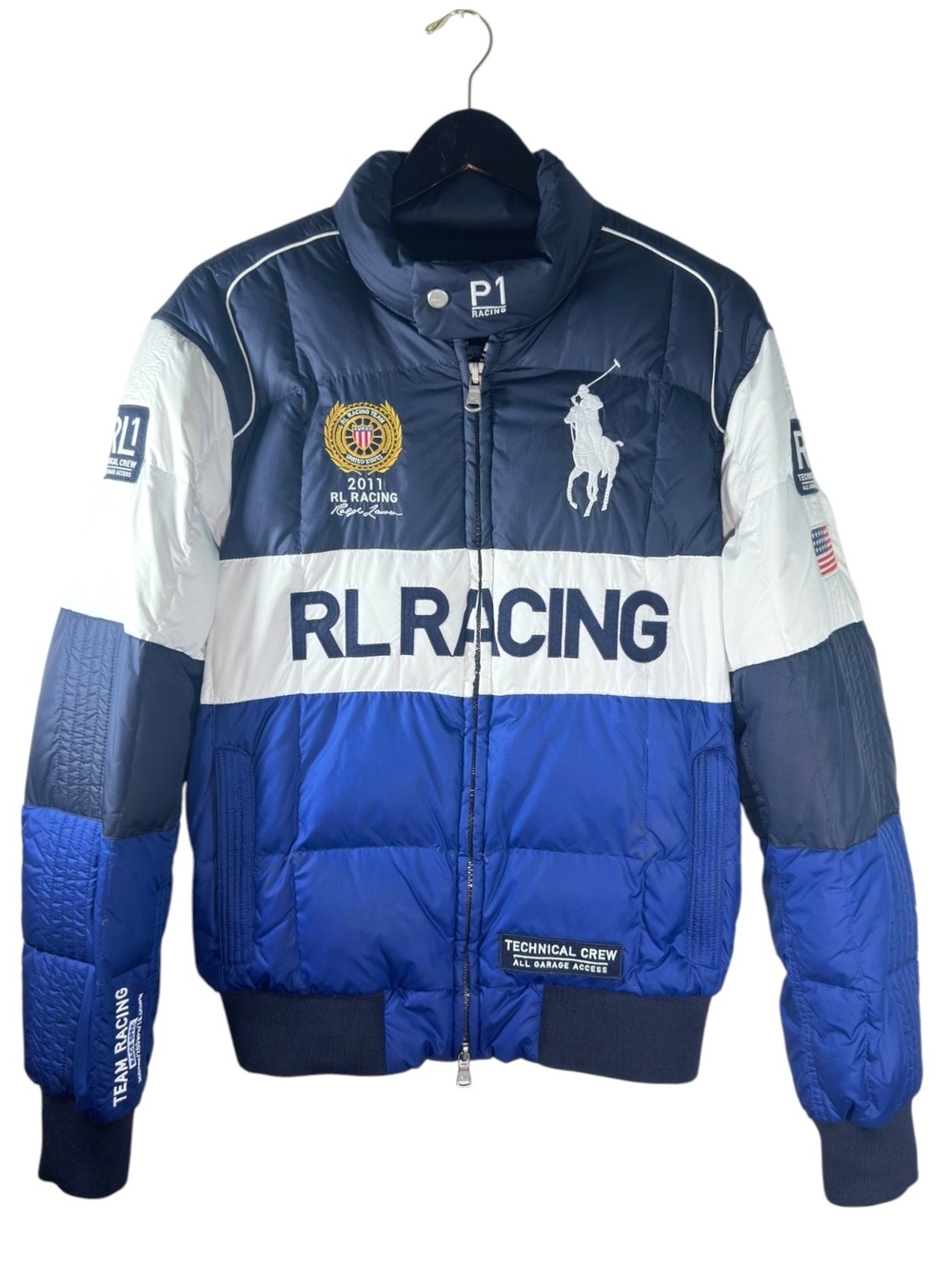 Polo Ralph Lauren R2011L Team Racing Down Puffer Jacket #24 Men’s XL Blue